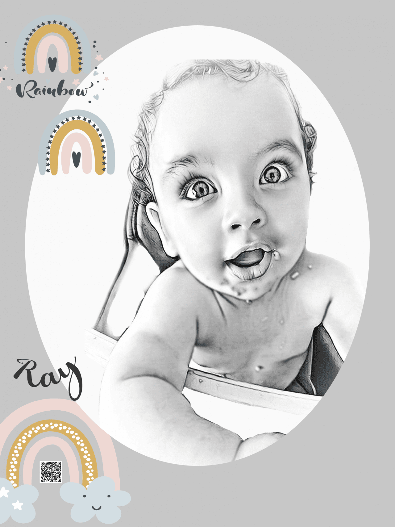 Baby Boom – Black White Drawing