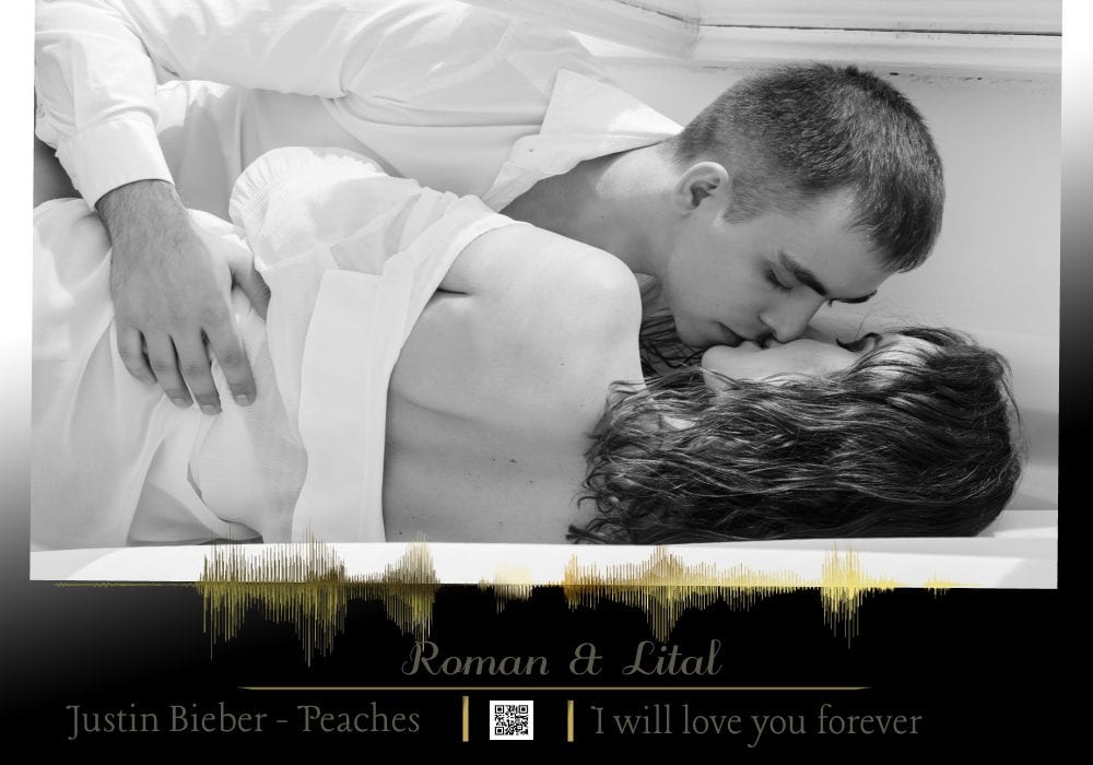 Forever Love-תמונה בשילוב גל קול שחור לבן