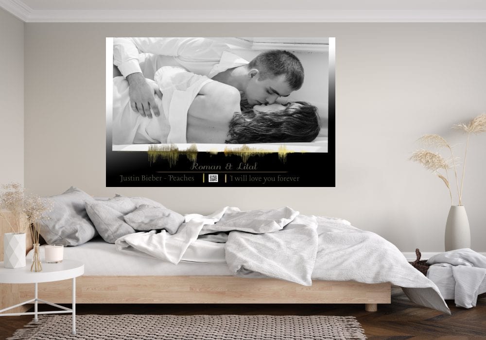 Forever Love-תמונה בשילוב גל קול שחור לבן