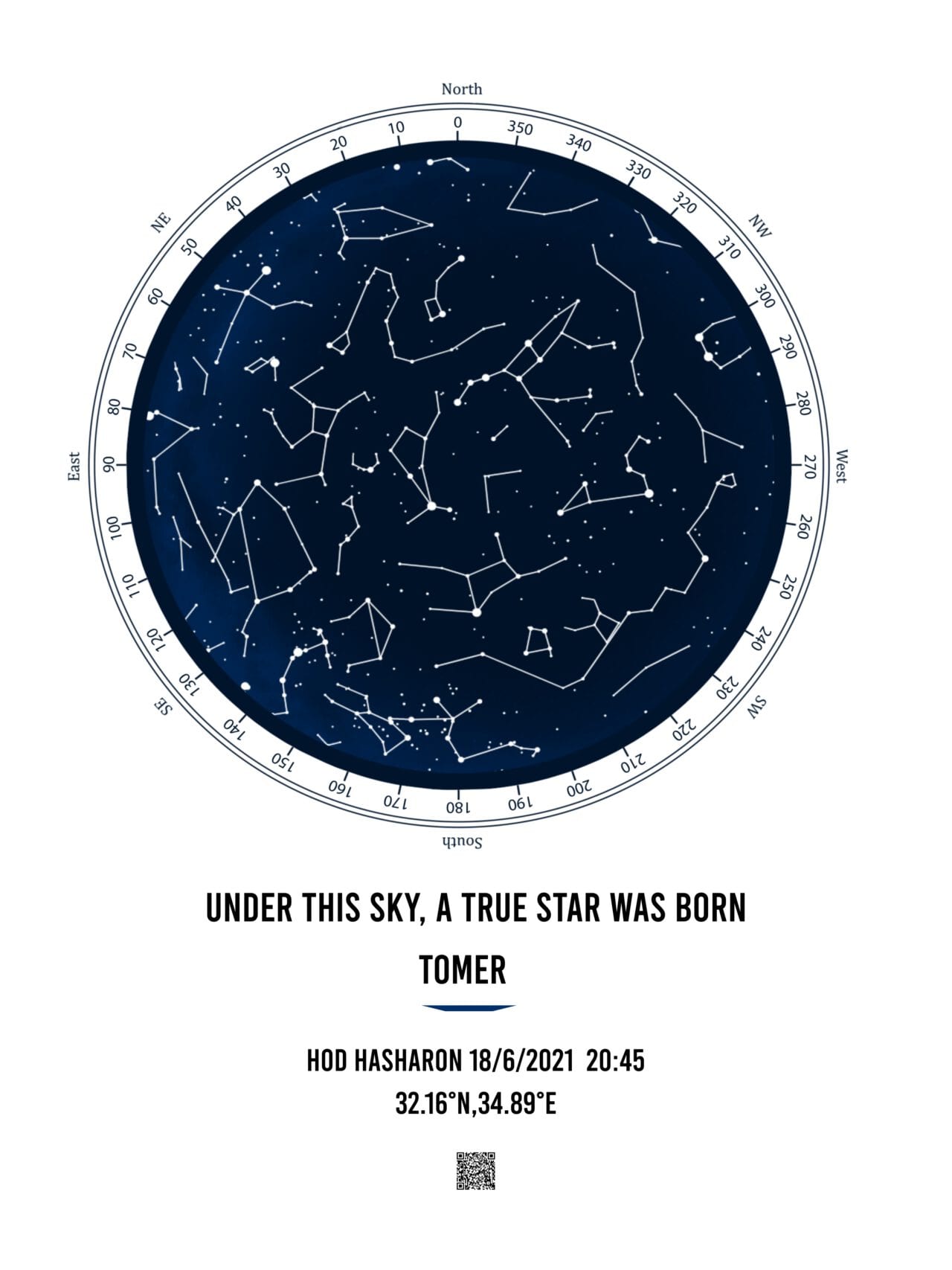 Classic  Black & White – Star Map